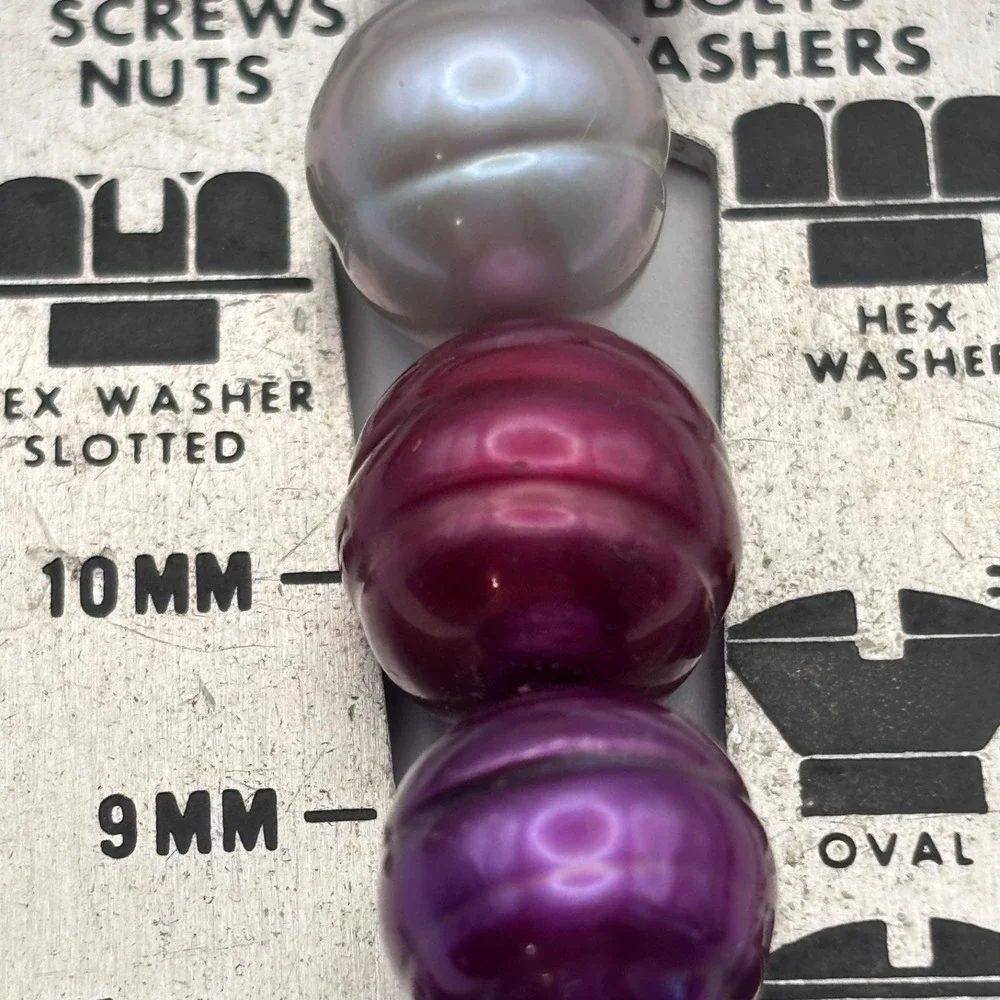 VTG Honora Ringed Pearl Necklace Sterling Clasp Multicolor Purple Berry Gray 20